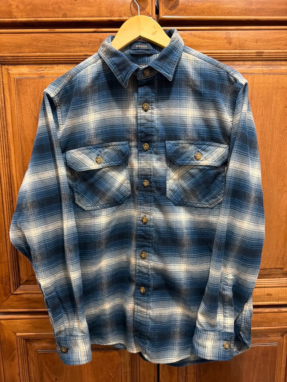 Pendleton ‘Burnside’ Men’s Blue Plaid Flannel Shirt, M